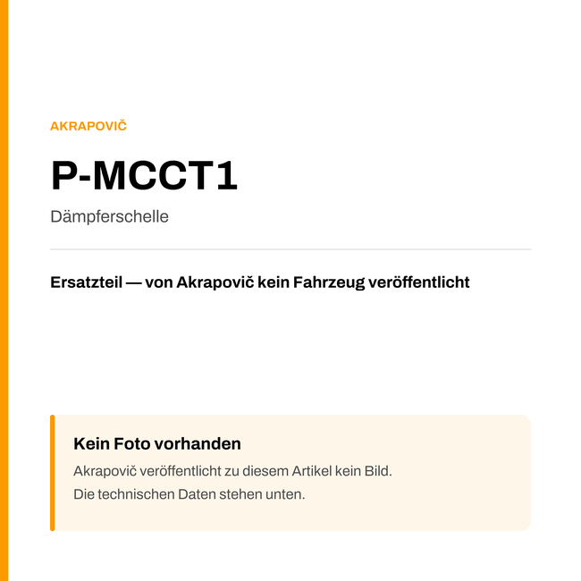 Akrapovic Dämpferschelle P-MCCT1 — Platzhalter, kein Herstellerfoto verfügbar