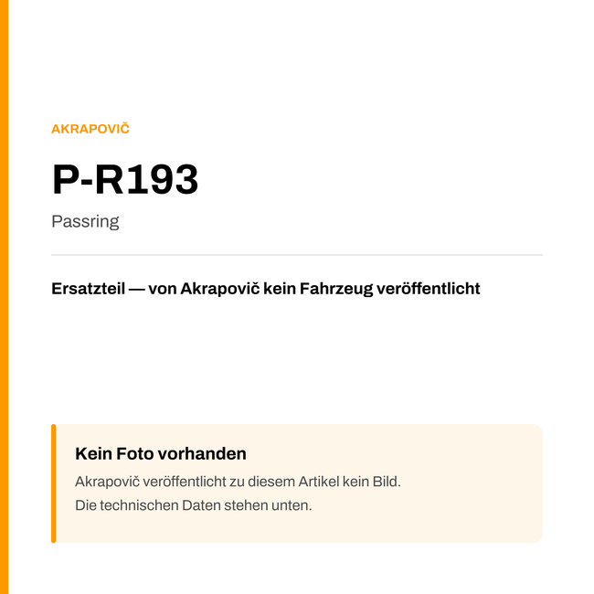 Akrapovic Passring P-R193 — Platzhalter, kein Herstellerfoto verfügbar