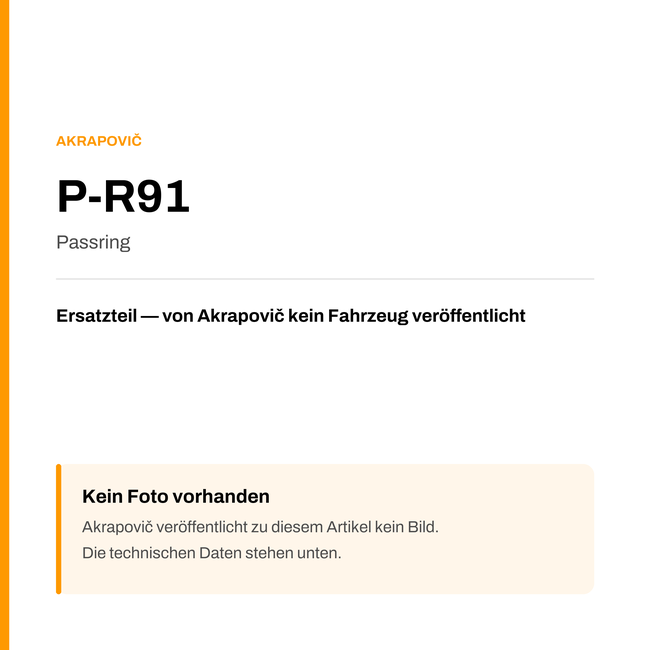 Akrapovic Passring P-R91 — Platzhalter, kein Herstellerfoto verfügbar