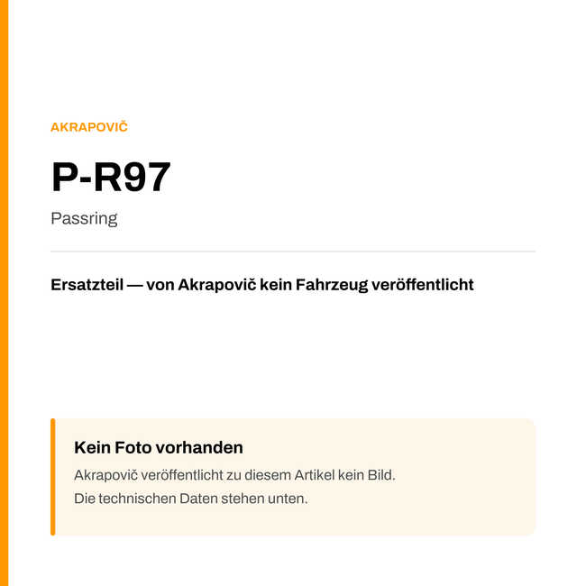 Akrapovic Passring P-R97 — Platzhalter, kein Herstellerfoto verfügbar