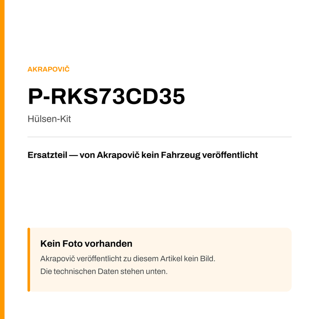 Akrapovic Hülsen-Kit P-RKS73CD35 — Platzhalter, kein Herstellerfoto verfügbar