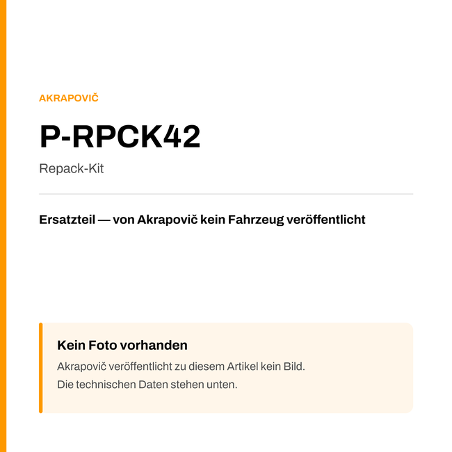 Akrapovic Repack-Kit P-RPCK42 — Platzhalter, kein Herstellerfoto verfügbar