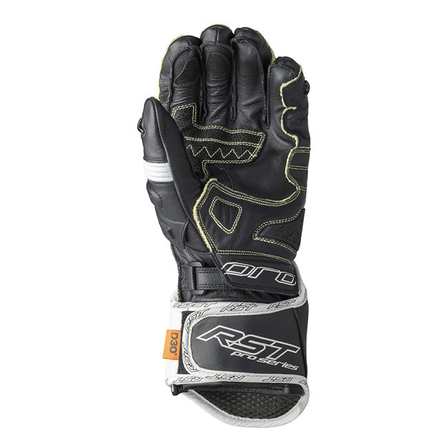 Guantes de cuero de motocicleta RST Pro Series GP D3O | Hombre | Blanco/Negro | 103715 