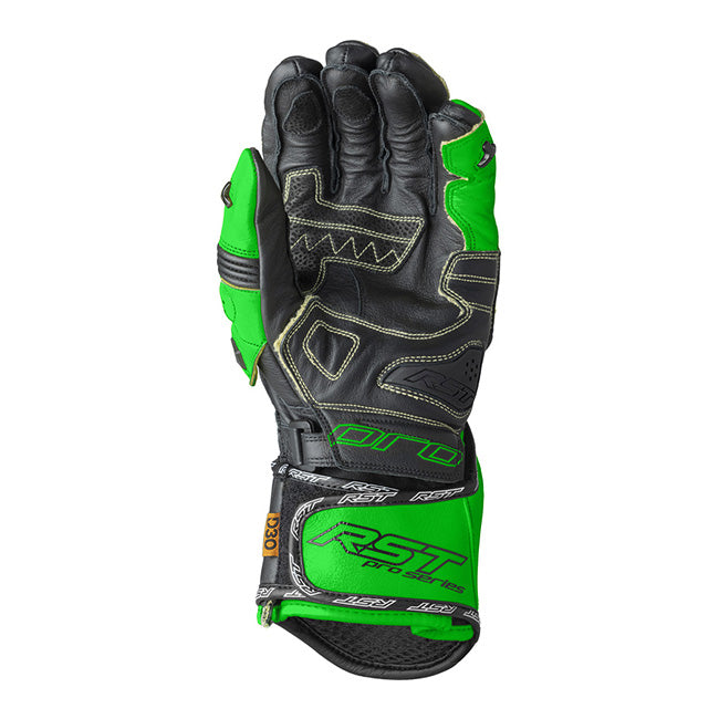 RST Pro Series GP D3O Motorcycle Leather Gloves | Men | Green/Black | 103715 