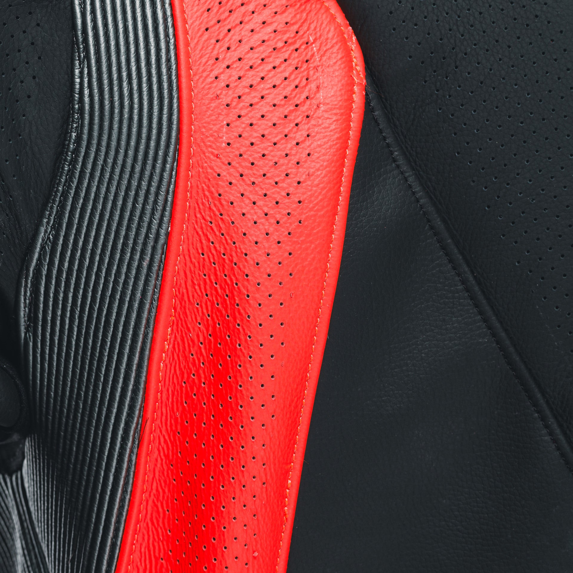 Dainese Audax D-Zip one-piece leather combination-perforated racing suit | Men | Black/red