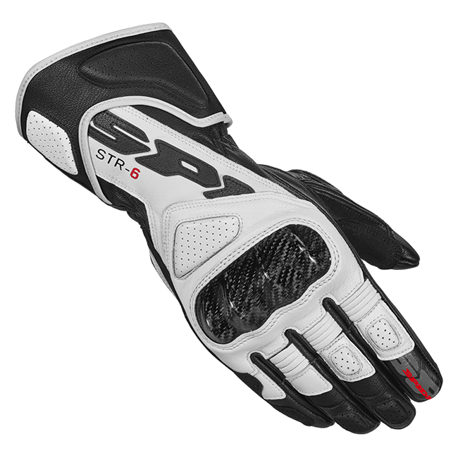 Spidi STR-6 Racing Motorcycle Leather Gloves | Men's | Black/White | A221011 