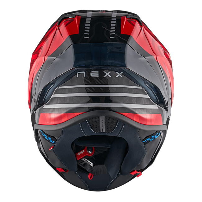 Nexx X.R3R Helmet Swirl Carbon Red Silver 01XR323489023 