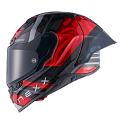 Nexx X.R3R Helmet Swirl Carbon Red Silver 01XR323489023 