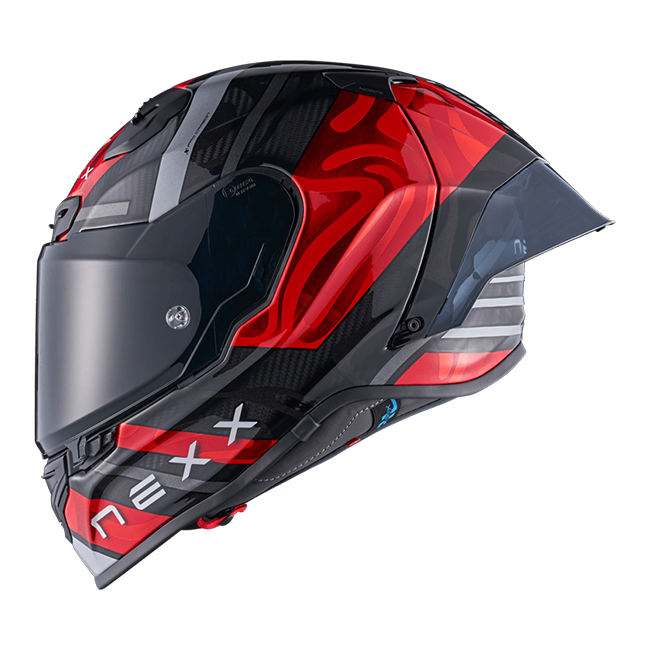 Nexx X.R3R Helmet Swirl Carbon Red Silver 01XR323489023 