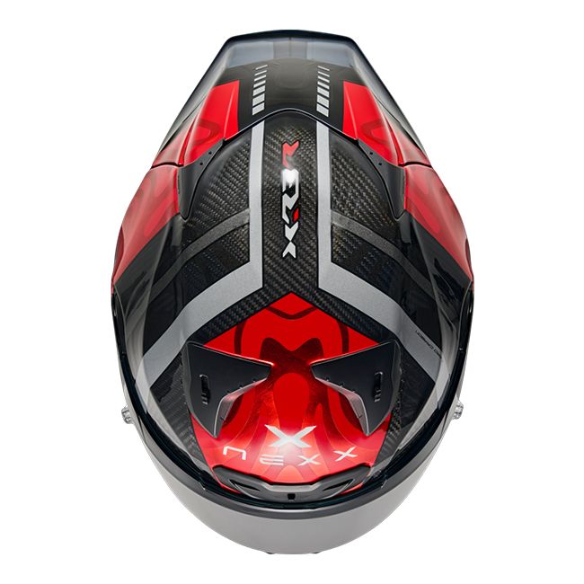 Nexx X.R3R Helmet Swirl Carbon Red Silver 01XR323489023 