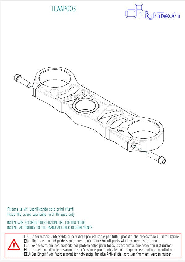 Puente de horquilla (SUPERIOR) LighTech Aprilia RSV4 RF (15-19) TCAAP003NER 