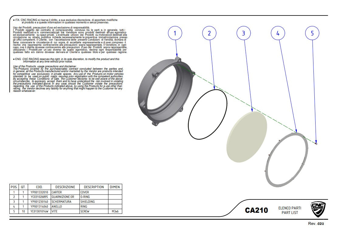 Tapa de embrague transparente Troy Bayliss Edición Limitada CNC Racing Ducati Panigale V4/S (2025) CA210TB 
