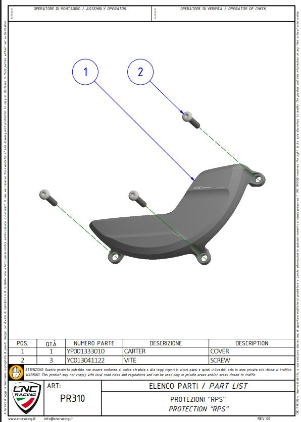 Aluminum coupling protector cover CNC Racing Ducati Panigale V4/S (2025) PR310 