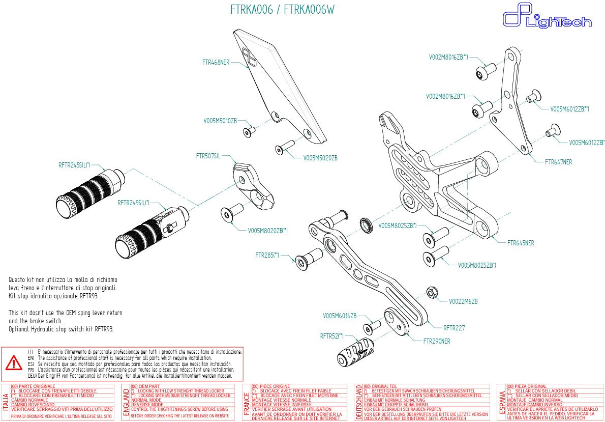Frosting system LighTech Kawasaki ZX-10 R/RR (16-20) FTRKA006/W 