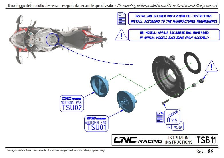 Tapa de tanque CNC Racing Ducati Panigale V4/S (2025) TSB11 