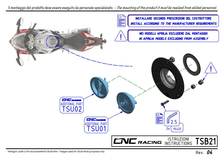 Fuel cap Carbon CNC Racing Ducati Panigale V4/S (2025) TSB21 