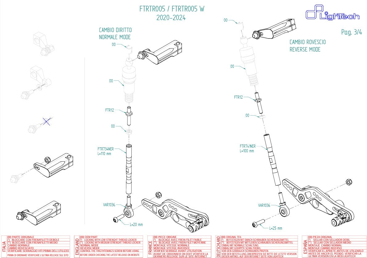 Footrest system LighTech Triumph Daytona 675/765 (13-21) FTRTR005 