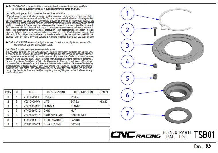 Tapa de tanque con brida de carbono CNC Racing Ducati Panigale V4/S (2025) TSB01 