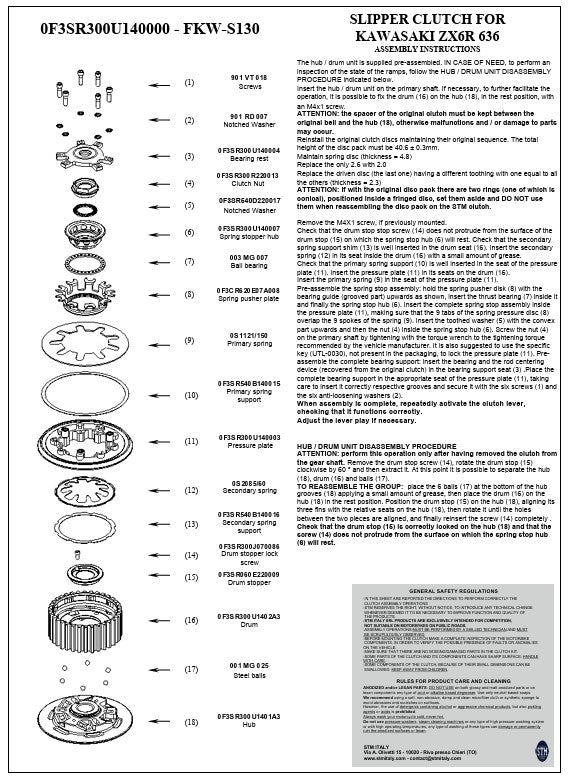 STM anti-hopping coupling Kawasaki ZX-6 R/636/RR (19-25) FKW-S130