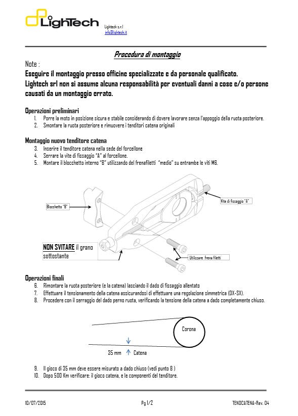Tensor de cadena LighTech Kawasaki ZX-10 R (11-15) TEKA003 