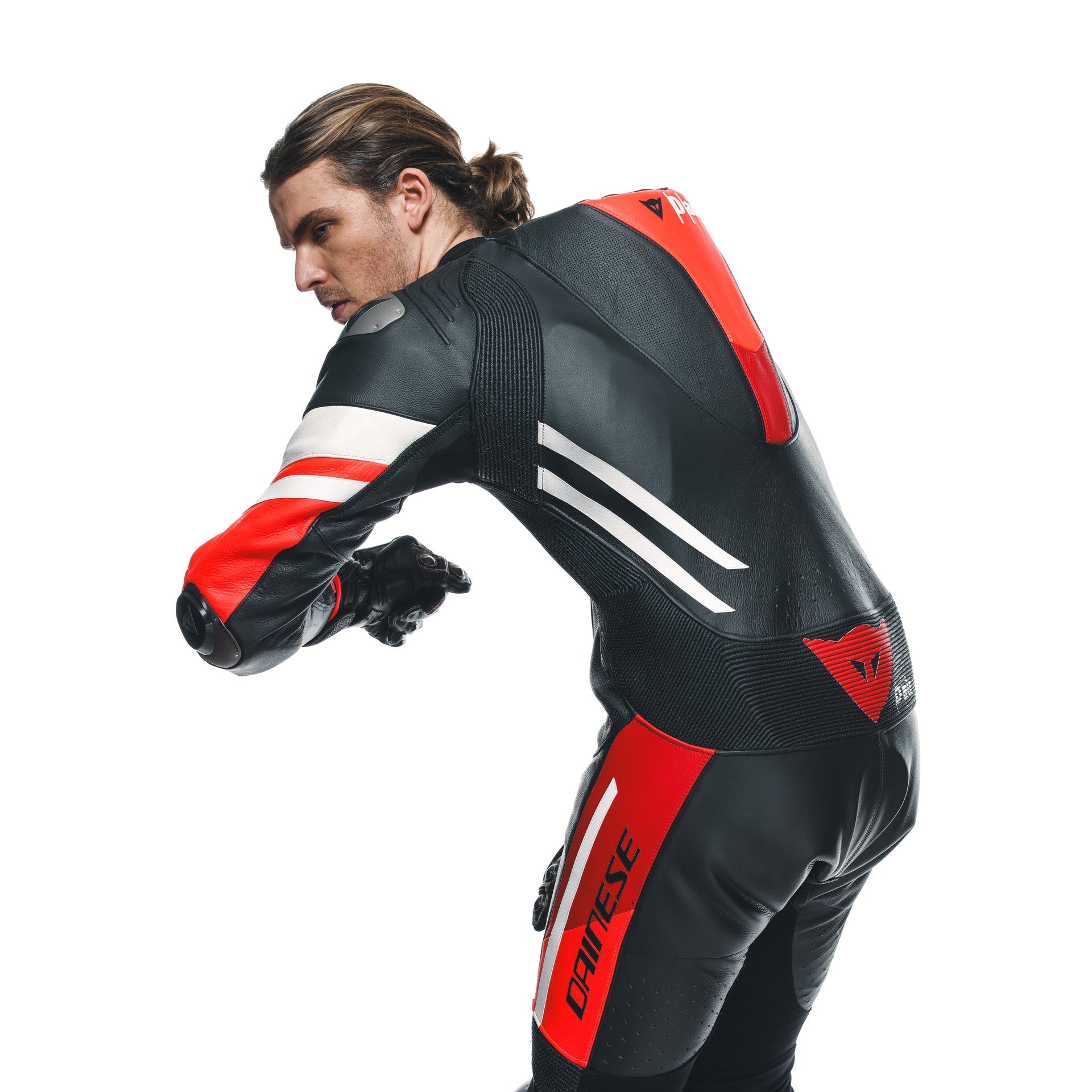 Dainese Misano 3 D-AIR® Mono de cuero – Traje de competición con airbag perforado | Hombre | Rojo 