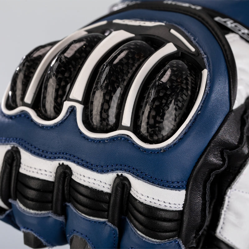 Guantes de cuero para motocicleta RST Tractech Evo 4 | Hombre | Azul/Blanco/Negro | 102666 