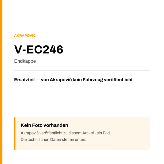 Akrapovic Endkappe V-EC246 — Platzhalter, kein Herstellerfoto verfügbar