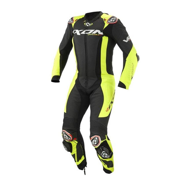 IXON Vortex 3 One-Piece Suit Leather Suit – Perforated Racing Suit | Men | Black/Neon Yellow 