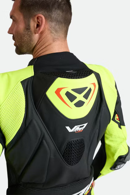 IXON Vortex 3 One-Piece Suit Leather Suit – Perforated Racing Suit | Men | Black/Neon Yellow 