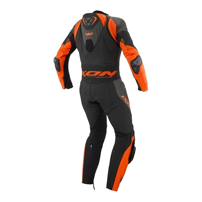 IXON Vortex 3 one-piece Leather Suit – Perforated racing suit | Men | Black/Anthracite/Orange 