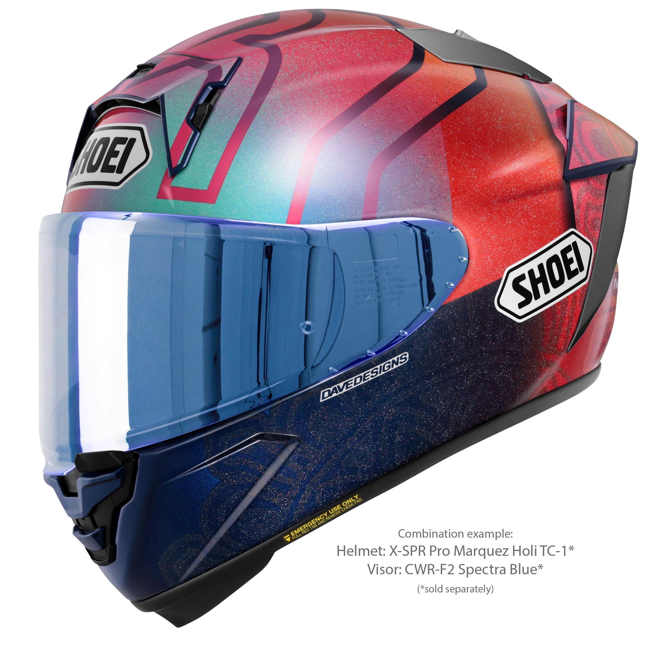 Shoei Visier X-Spr Pro (CWR-F2PN) mirrored blue
