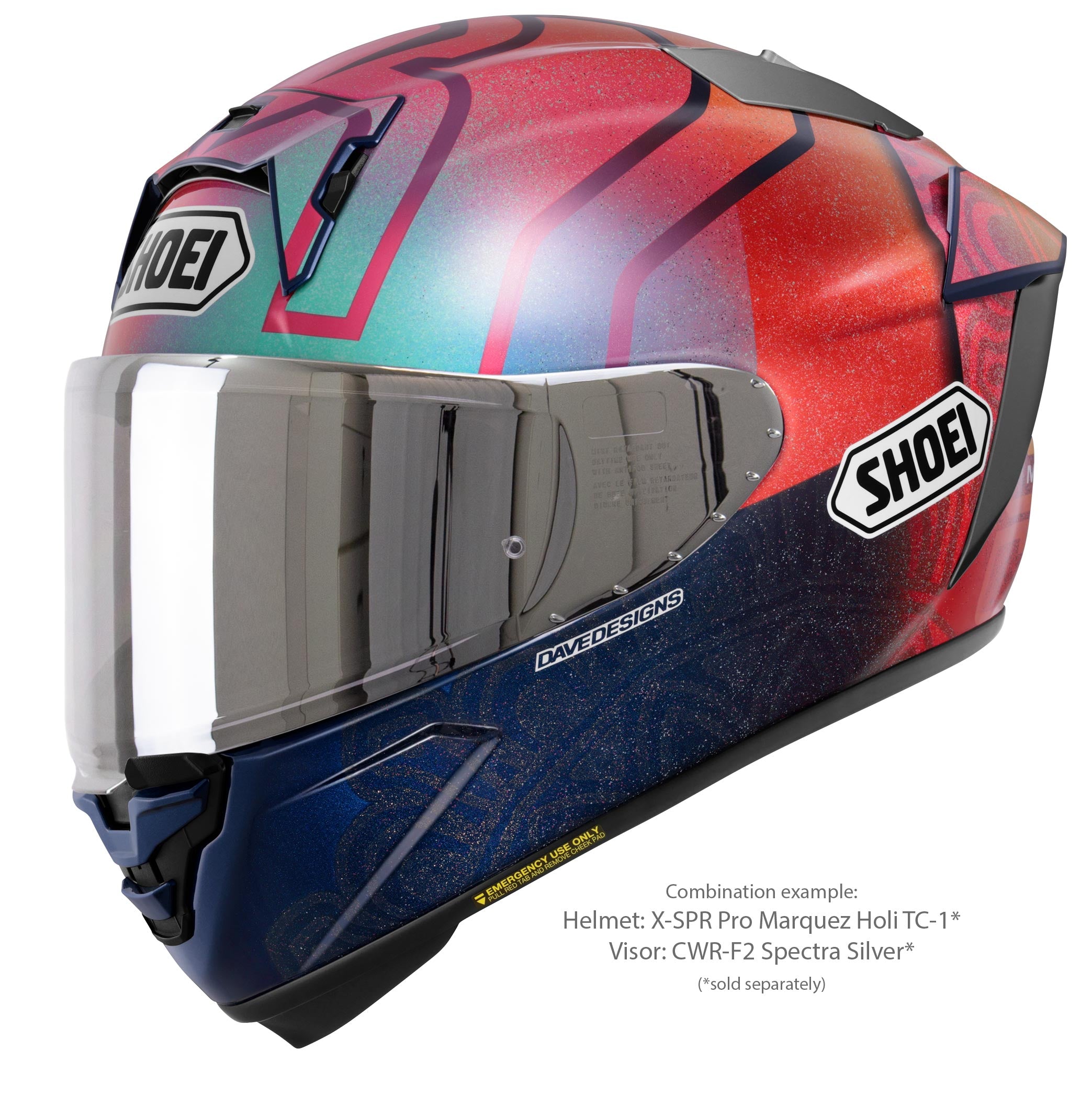 Casco Shoei X-SPR PRO Márquez Holi TC-1 Edición Limitada - Réplica de Marc Márquez India 2023 