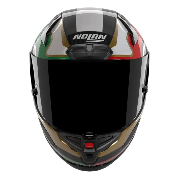 Nolan X-804 RS Helmet Ultra Carbon Piega Gold/Red/Green 367 