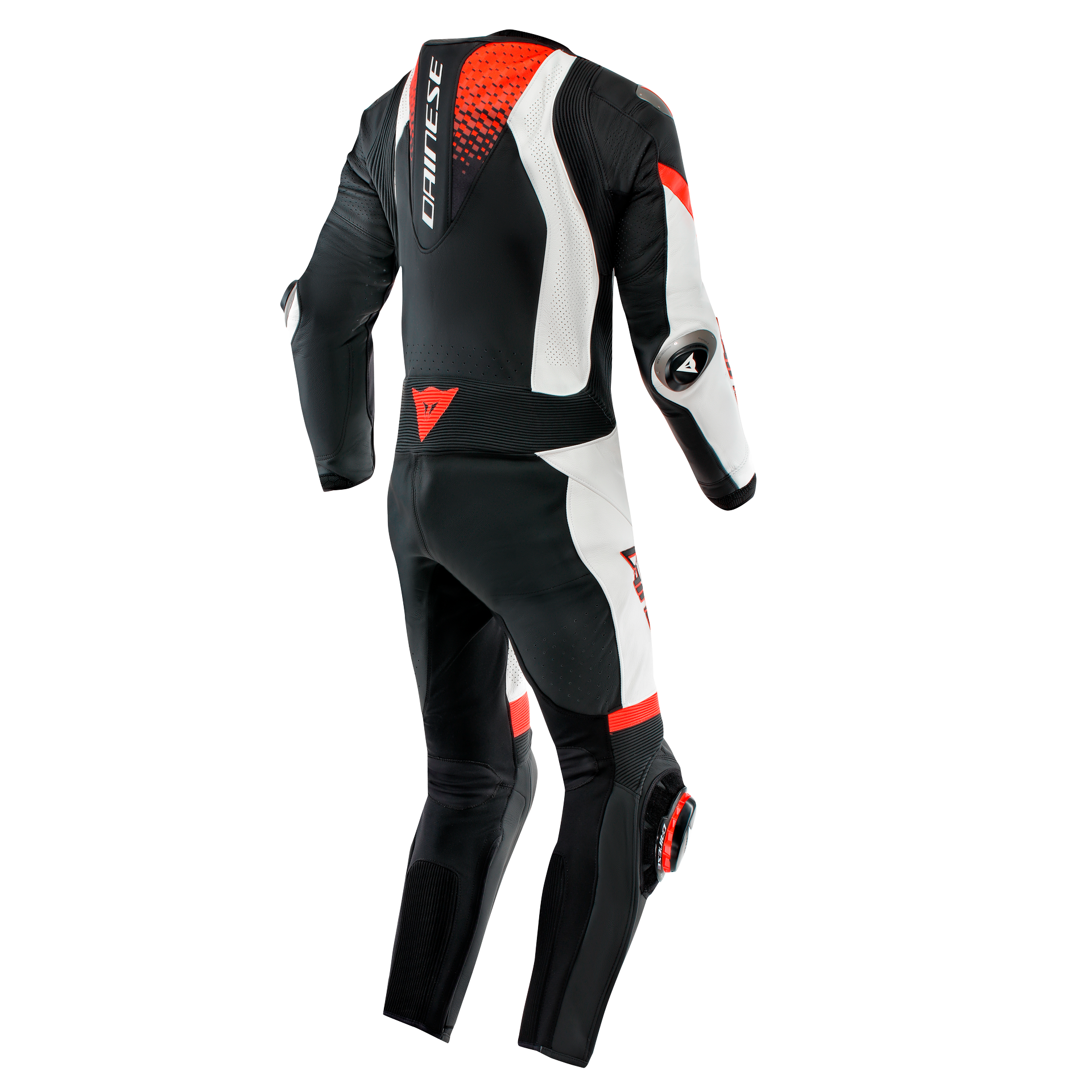 Dainese Laguna Seca 6 Mono de cuero perforado – Traje de carrera | Hombre | Blanco/Rojo 
