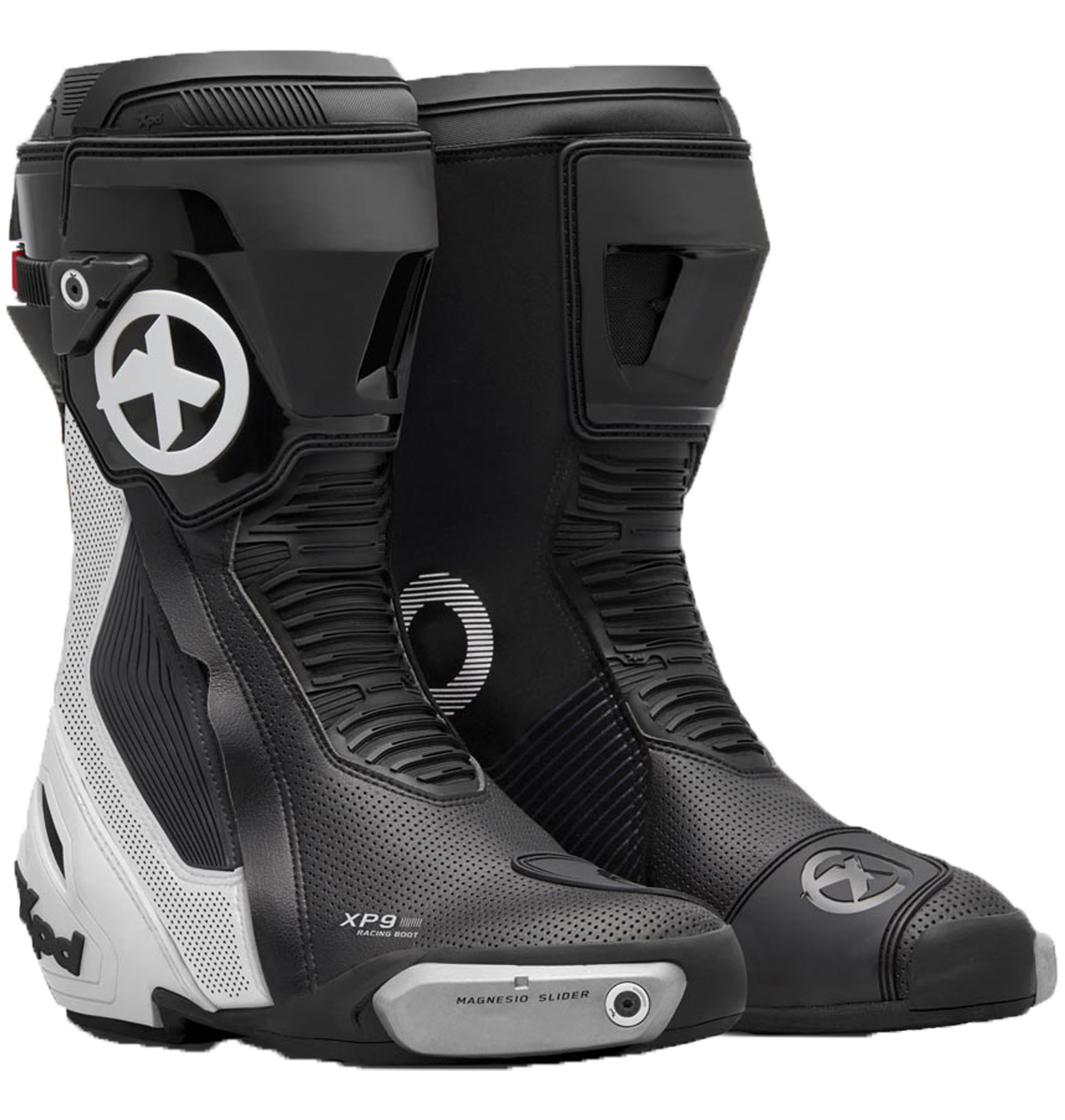 XPD XP9-S AIR bota de moto de carreras y calle perforada | Hombre | Blanco/Negro 