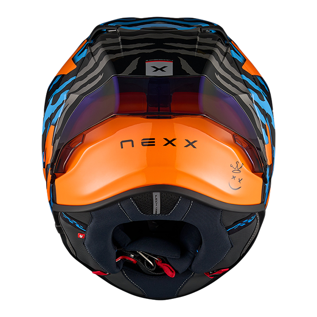 Nexx X.R3R Helmet Ziger Carbon Orange Blue 01XR323513169 