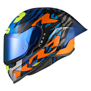 Nexx X.R3R Helmet Ziger Carbon Orange Blue 01XR323513169 