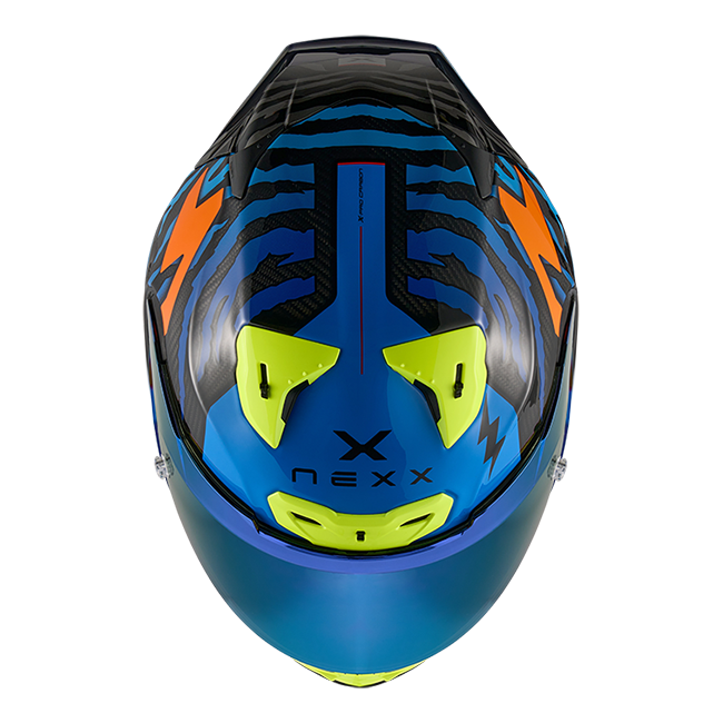 Nexx X.R3R Helmet Ziger Carbon Orange Blue 01XR323513169 