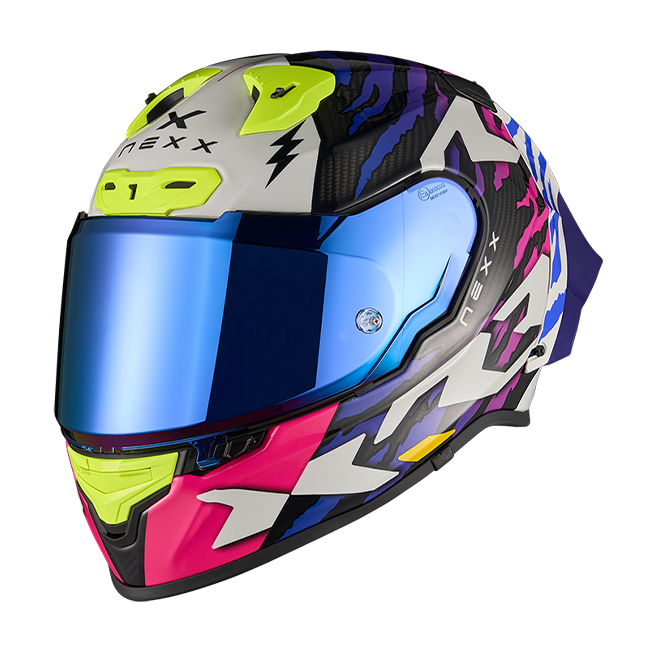 Nexx X.R3R Helmet Ziger Carbon Purple Blue 01XR323513377 