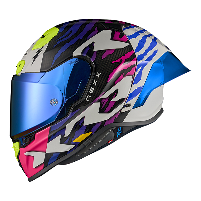 Nexx X.R3R Helmet Ziger Carbon Purple Blue 01XR323513377 