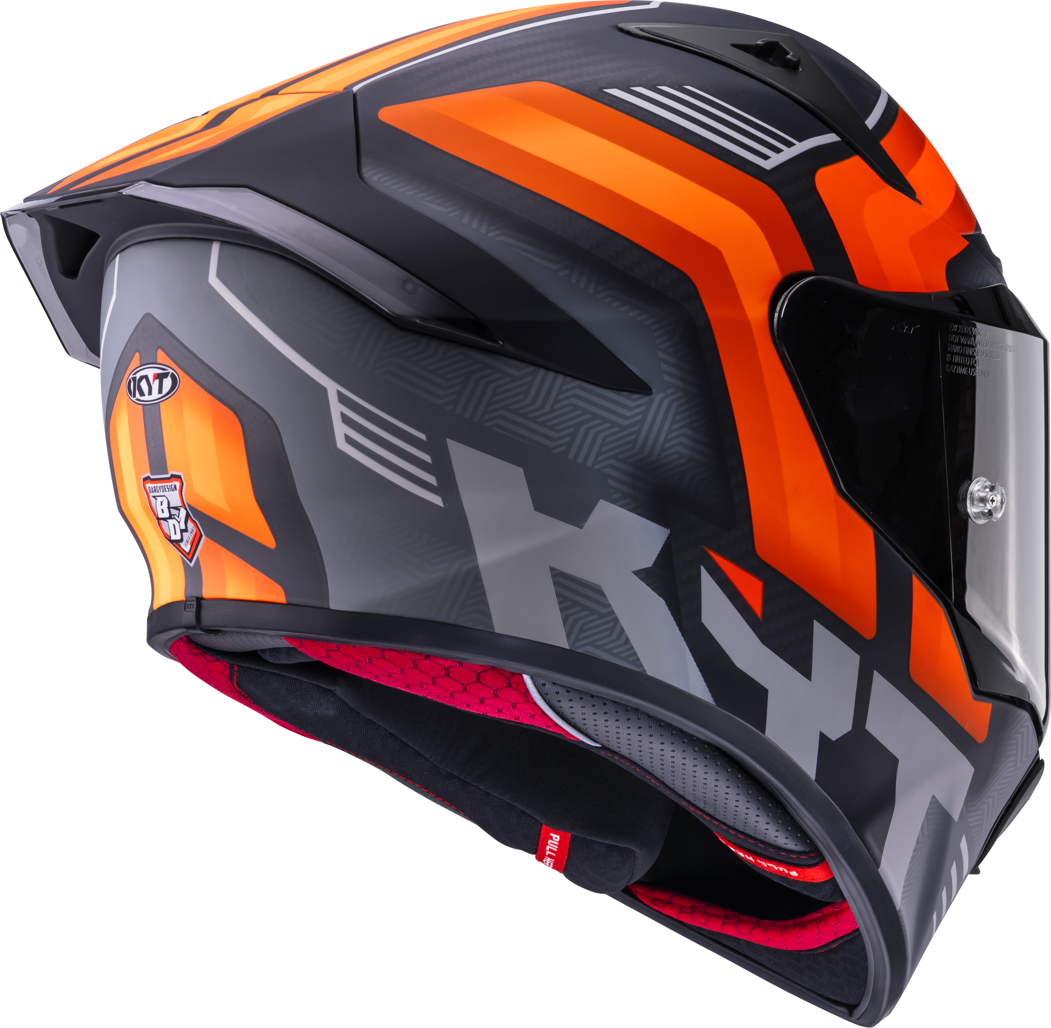KYT R1R Racing Helmet Carbon Accelerator Matte Orange Y6R10001 