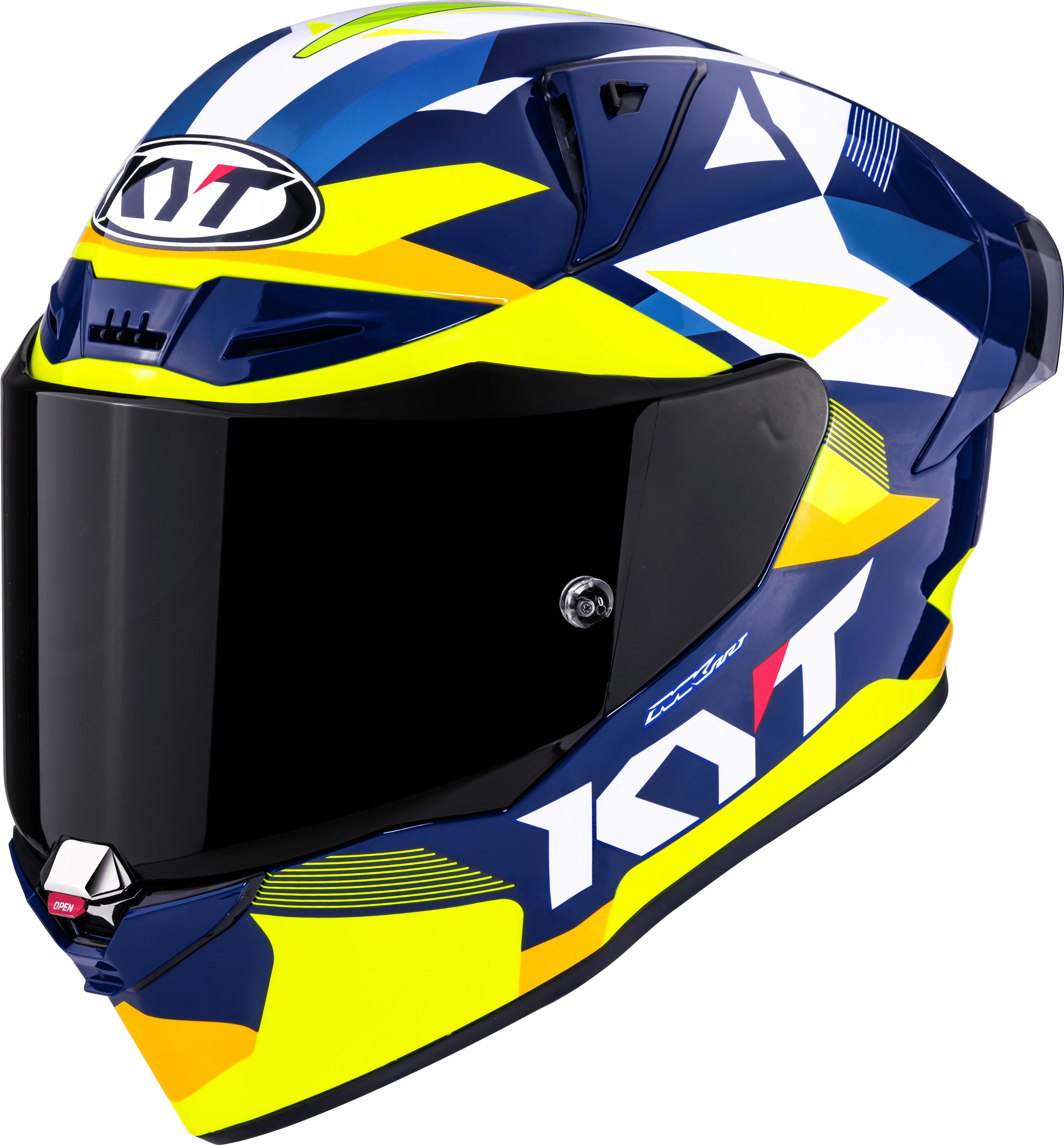 KYT R1R Racing Helmet Carbon Diamond Blue / Yellow Y6R10005 