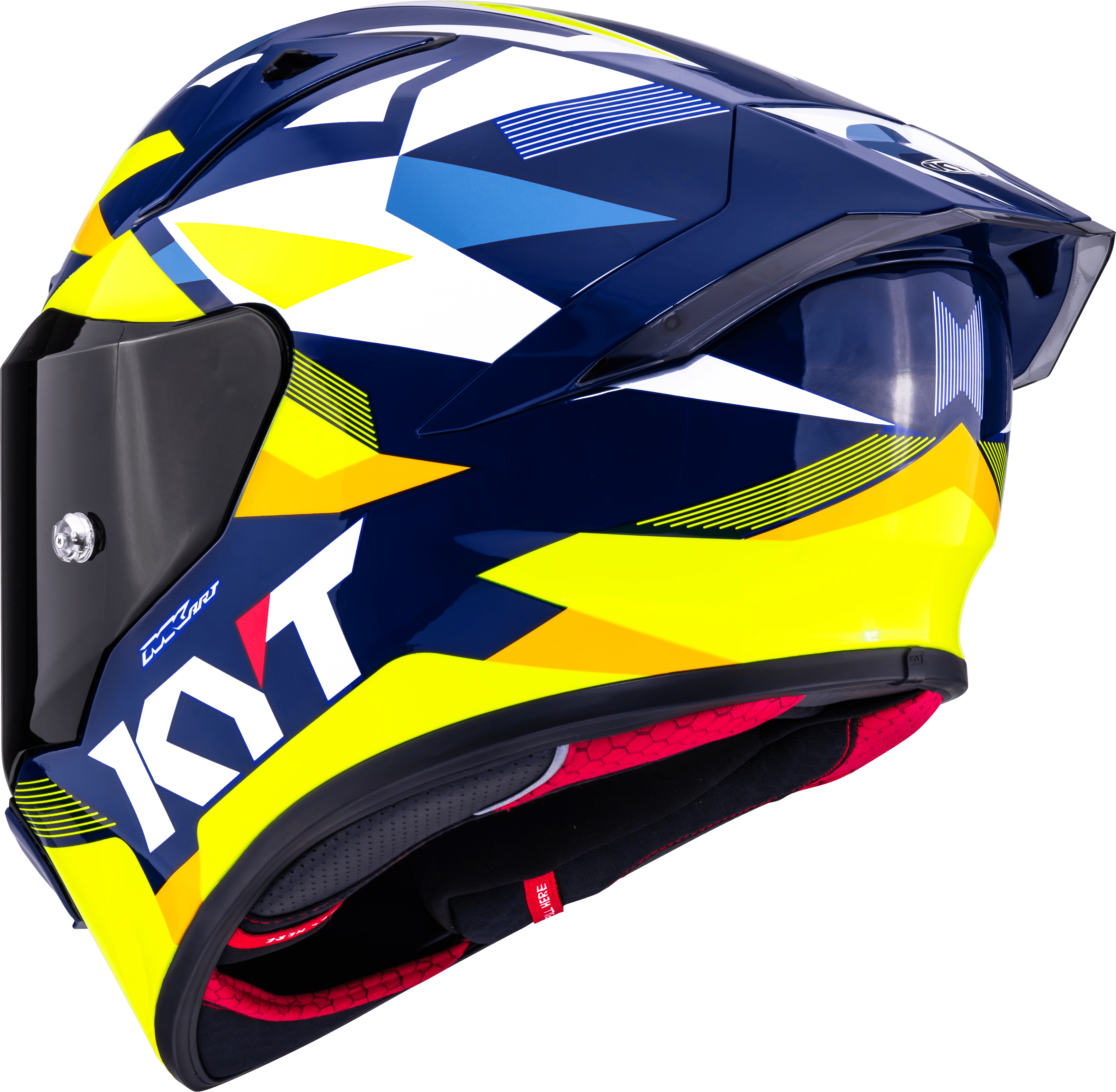 KYT R1R Racing Helmet Carbon Diamond Blue / Yellow Y6R10005 
