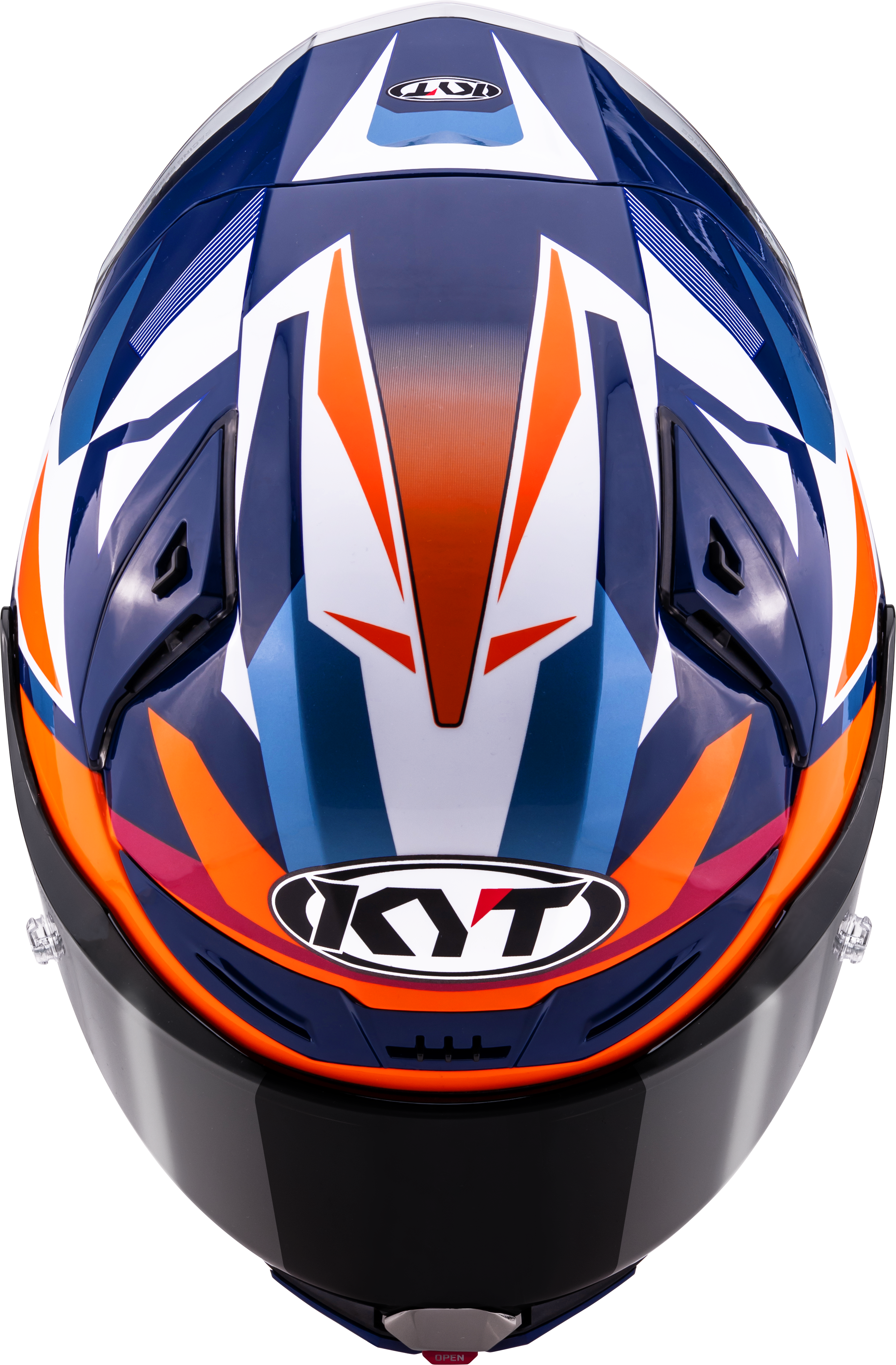 KYT R1R Casco de Carreras Carbono Diamante Azul / Naranja Y6R10006 