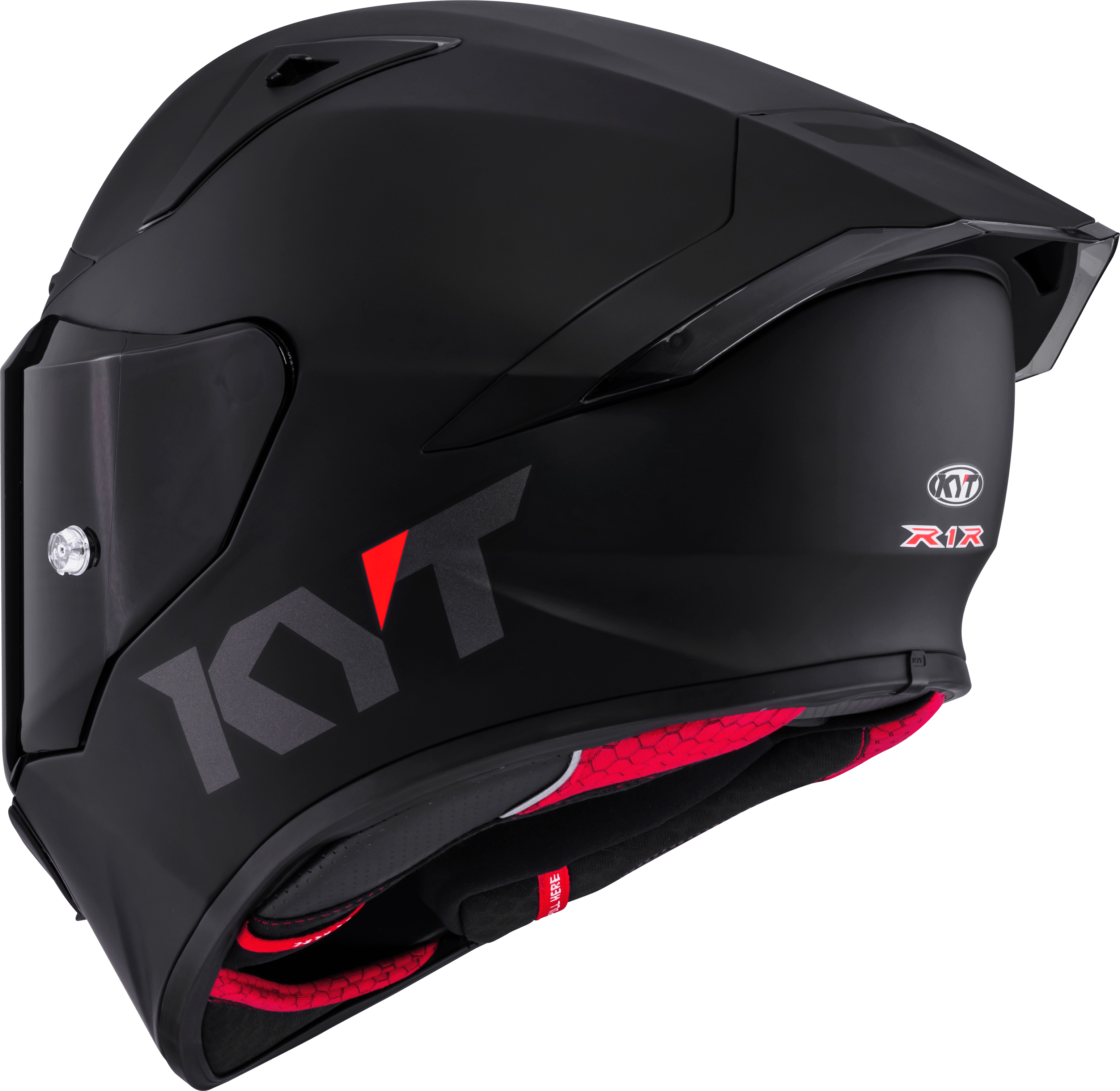 KYT R1R Racing Helmet Plain Black Matte Y6R100X6 