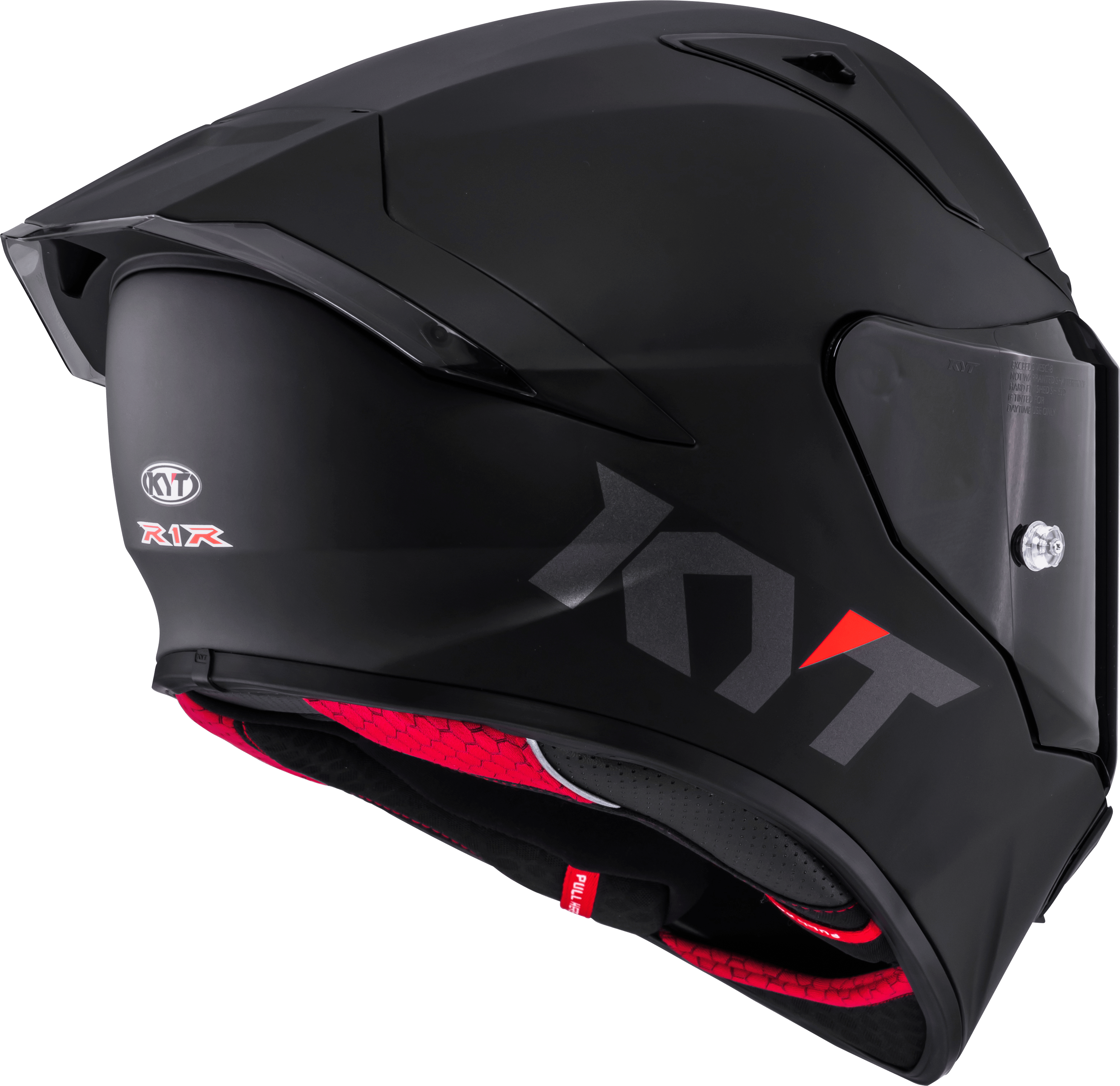 KYT R1R Racing Helmet Plain Black Matte Y6R100X6 