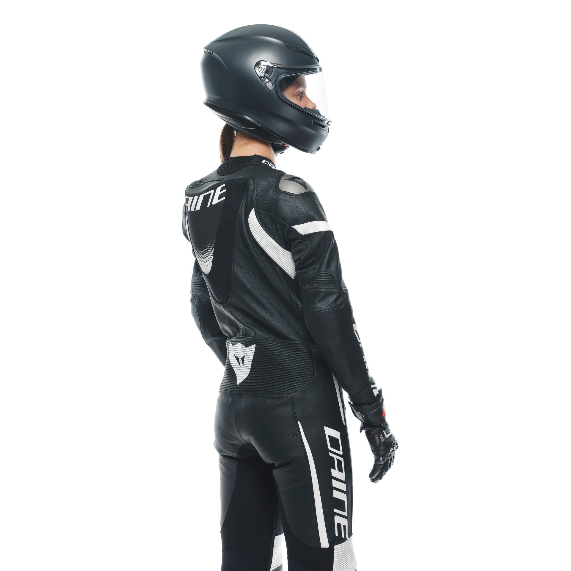 Dainese Grobnik Lady one -piece leather combination - perforated racing suit | Women | Black-and-white