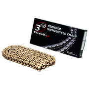 Cadena EK 520 Z/3D Oro/Oro QX2-Anillo abierto con eslabón de remache – 110 - 118 eslabones 