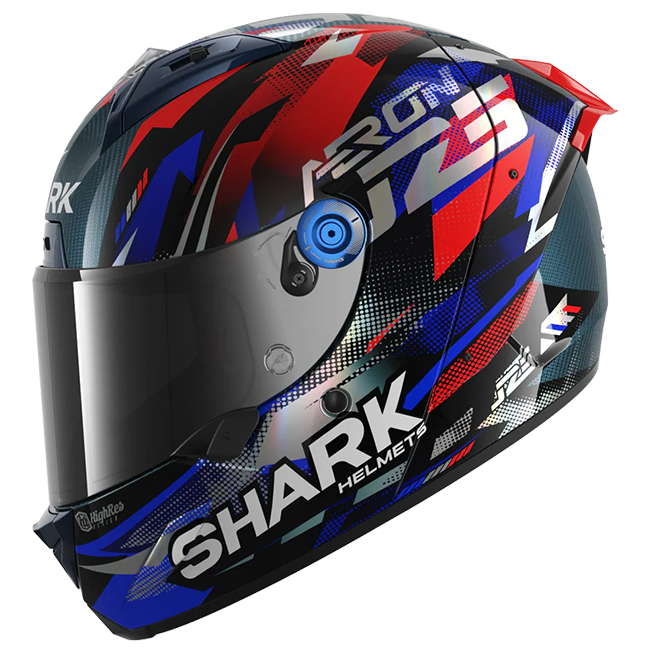 Shark Aeron Casco Johann Zarco Réplica GP de Francia – Carbón Azul Cromo 