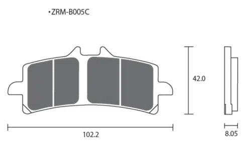 ZCOO B005 EXC Endurance Racing brake pads for Brembo M4/M50 and GP4-RX | B005EXC